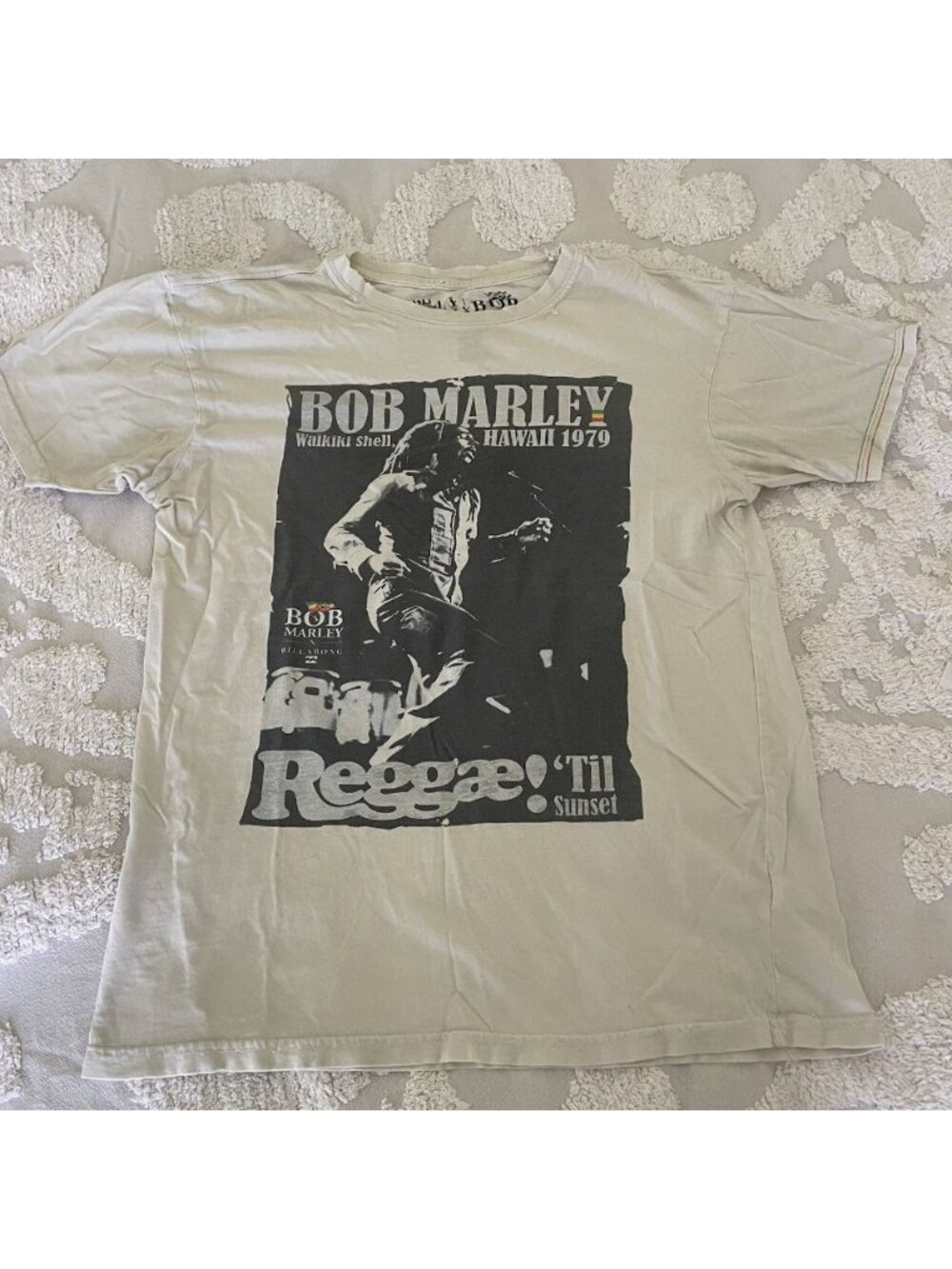 Bob Marley / Billabong T Shirt Destroyed Paper Thin Concert Organic Cotton Men S